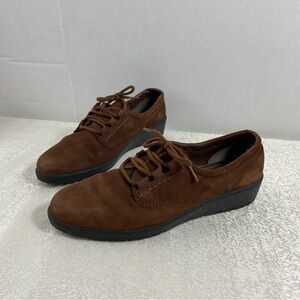 Ecco Choice Women’s 7.5 Shoes Brown Lace Suede Oxfords Work Casu Comfy